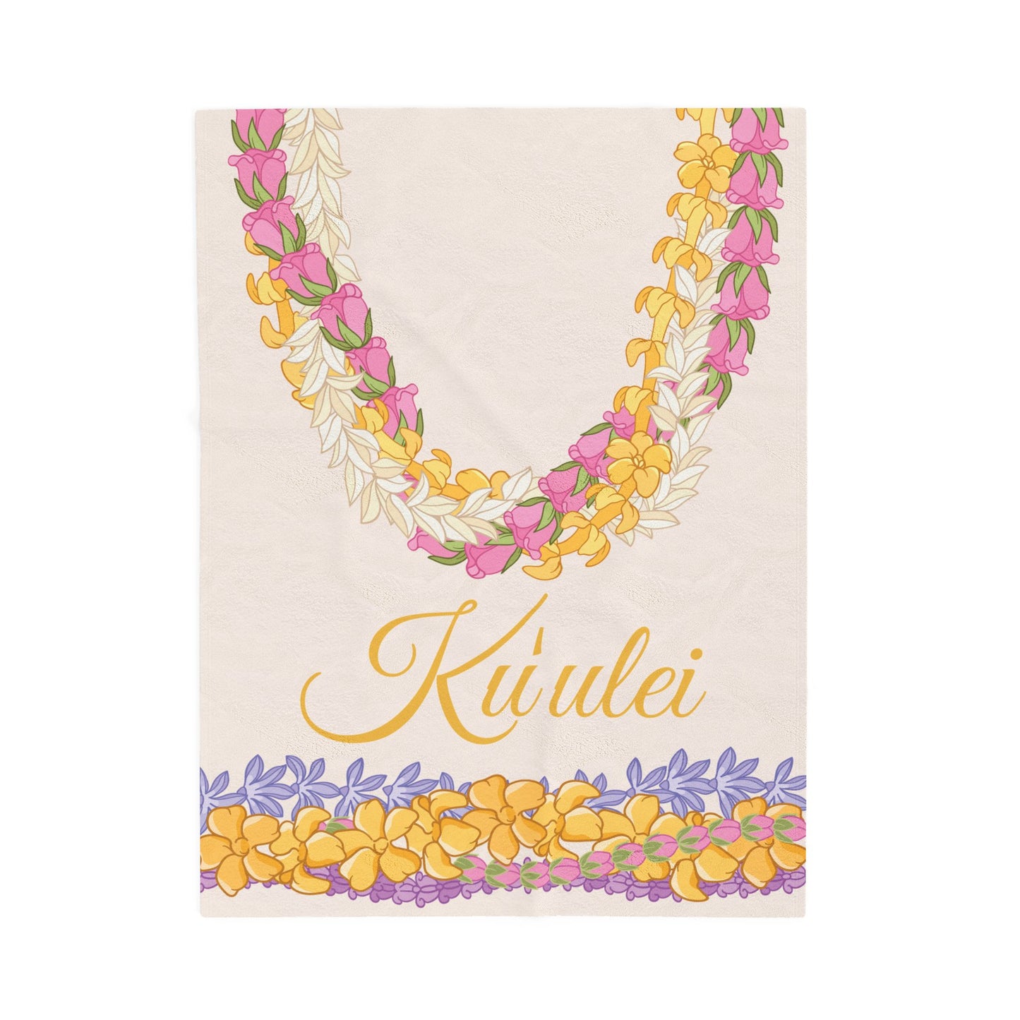 Personalized Puakenikeni Lokelani Hawaiian Lei Blanket
