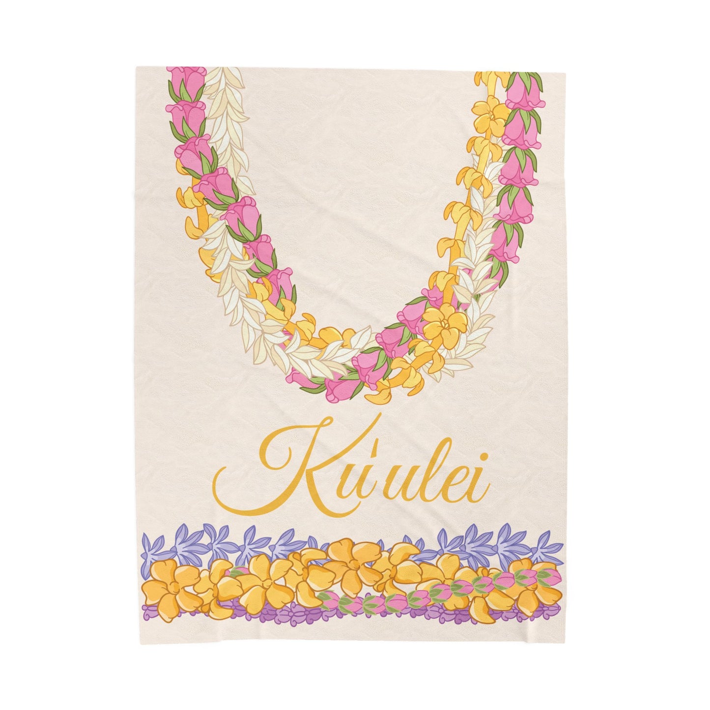 Personalized Puakenikeni Lokelani Hawaiian Lei Blanket