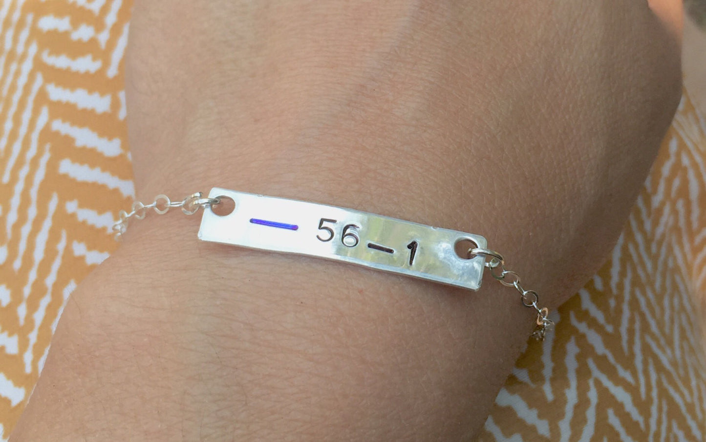 Police Wife Bracelet, Thin Blue Line Jewelry - Natashaaloha, jewelry, bracelets, necklace, keychains, fishing lures, gifts for men, charms, personalized, 