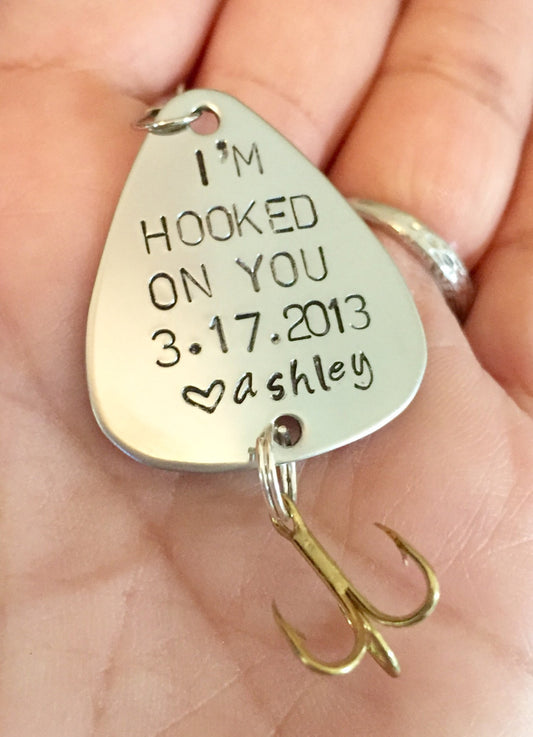 Fishing Lure, Fishing, I'm Hooked On You,Boyfriend Gift, Lure, Fishing Lures, Father Day, Gifts Men, Gifts Boyfriend,natashaaloha - Natashaaloha, jewelry, bracelets, necklace, keychains, fishing lures, gifts for men, charms, personalized, 