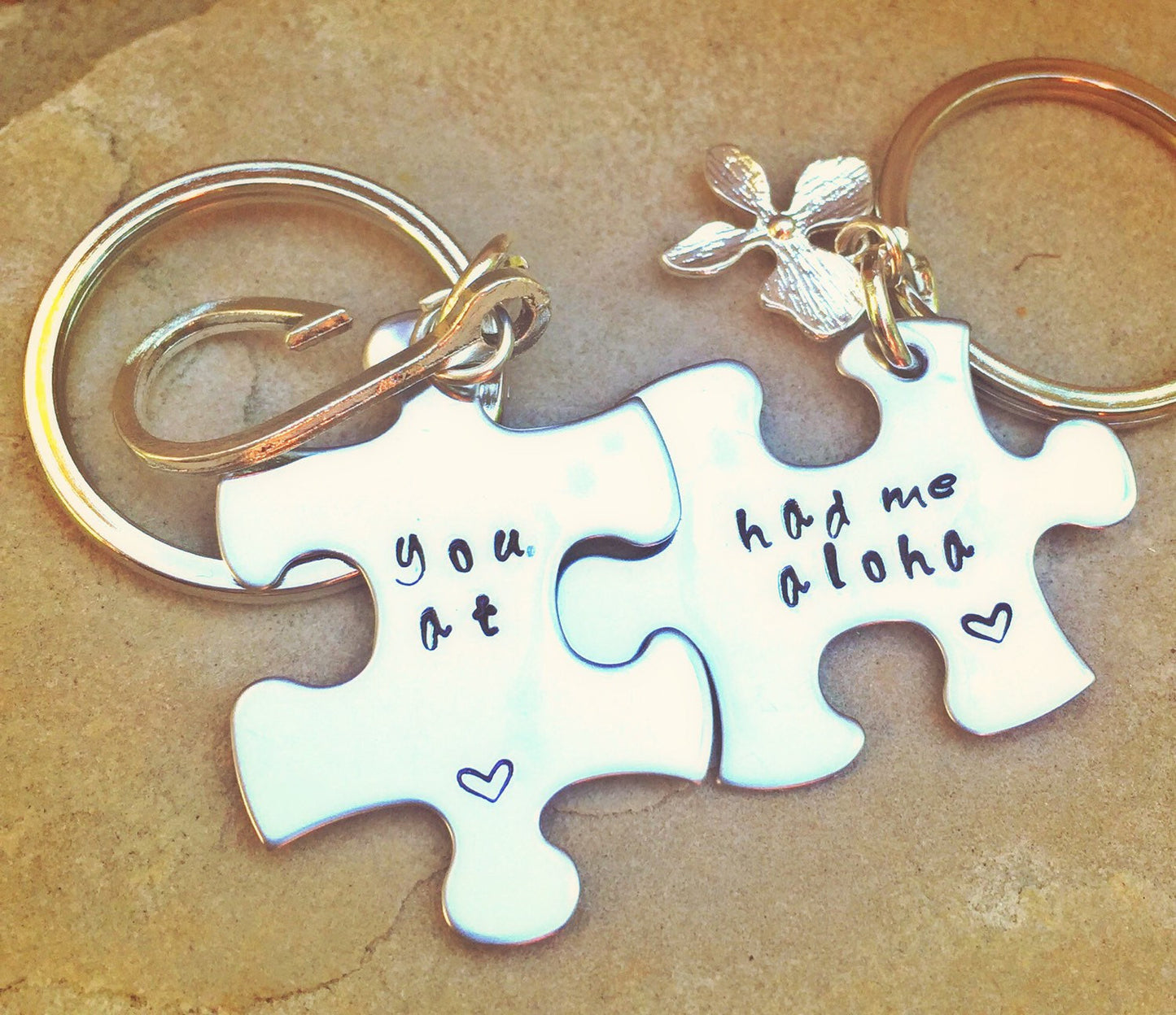 You Had Me At Aloha Keychain Set - Natashaaloha, jewelry, bracelets, necklace, keychains, fishing lures, gifts for men, charms, personalized, 