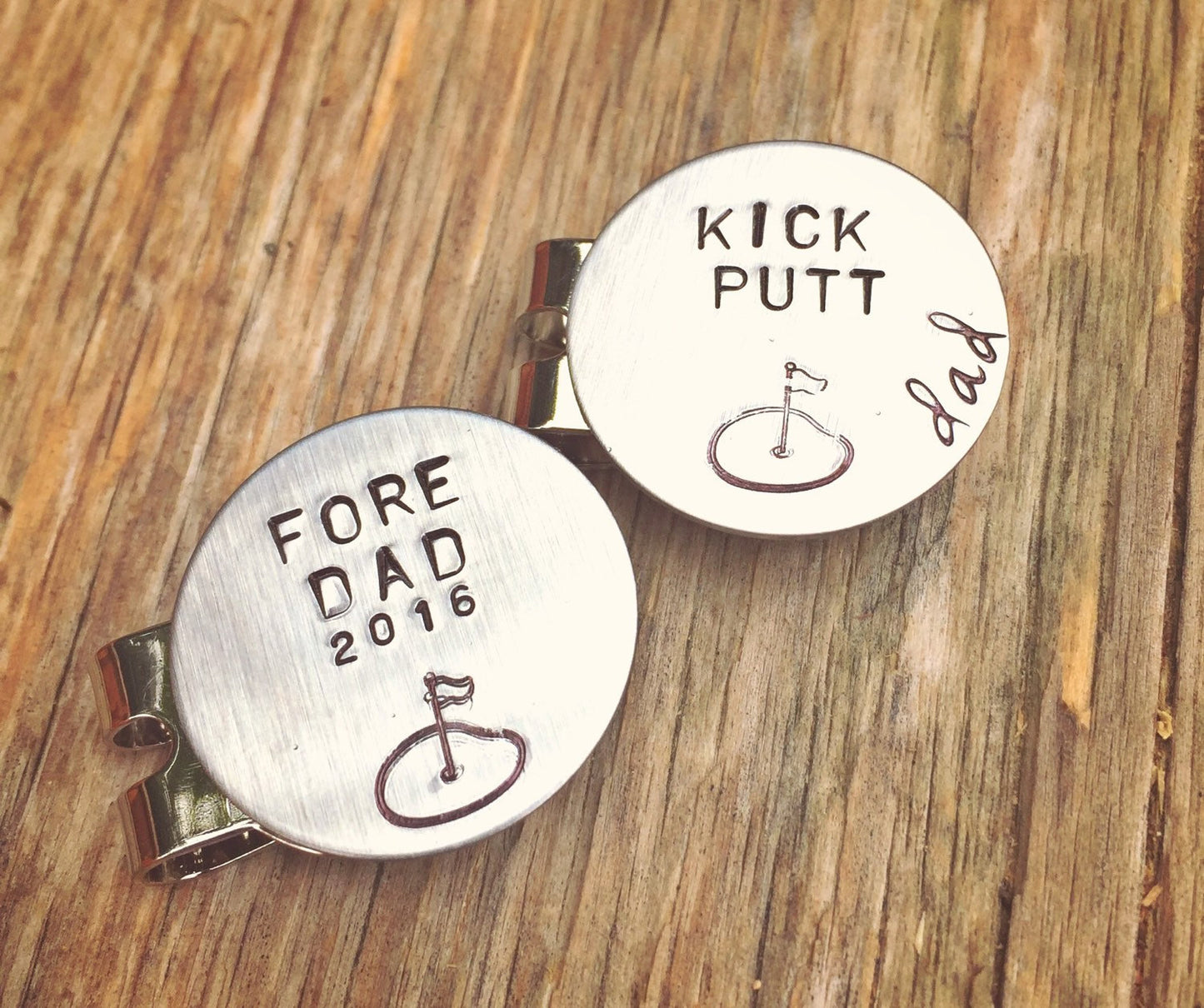 Golf Marker, Kick Putt Dad, Boyfriend Gifts, Golf Gifts, Husband Gift, Personalized Golf Marker, Hat Clip, Gifts for Dad, natashaaloha - Natashaaloha, jewelry, bracelets, necklace, keychains, fishing lures, gifts for men, charms, personalized, 