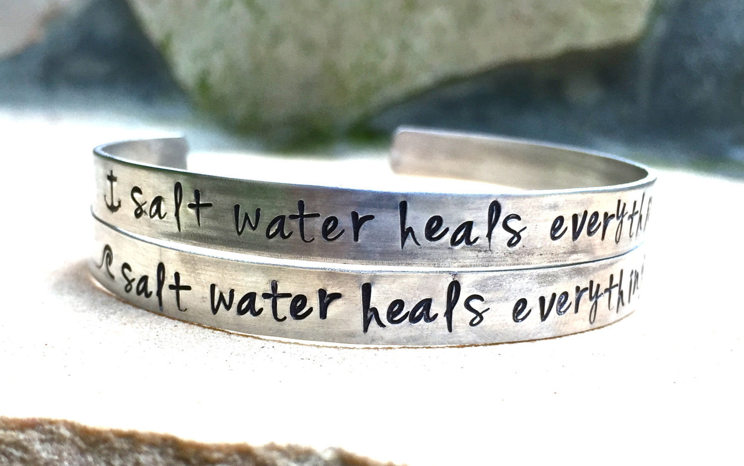 Salt Water Heals Everything Bracelet - Natashaaloha, jewelry, bracelets, necklace, keychains, fishing lures, gifts for men, charms, personalized, 