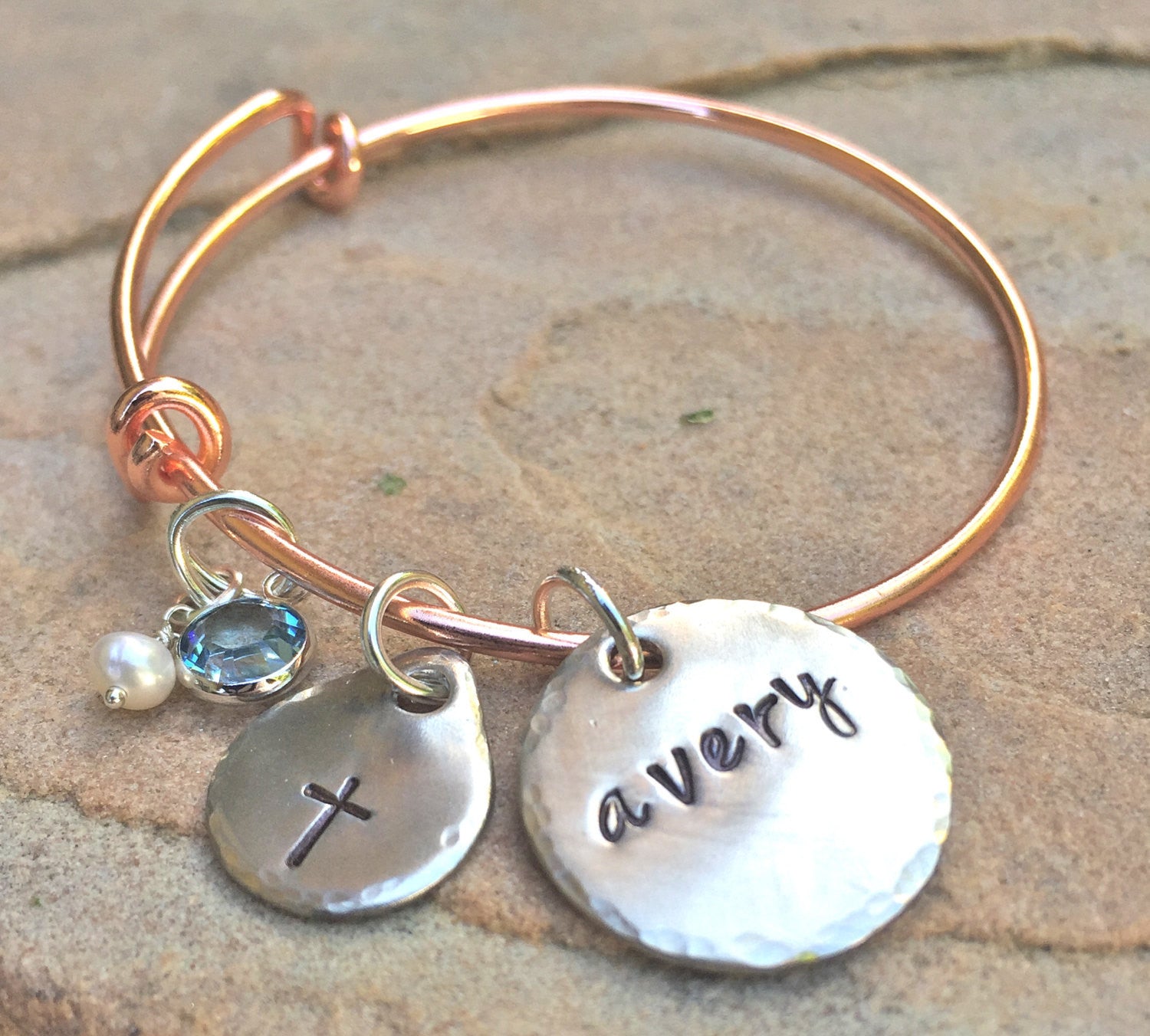Children's Custom Bangle, Christian Gifts, Baptism Gift - Natashaaloha, jewelry, bracelets, necklace, keychains, fishing lures, gifts for men, charms, personalized, 