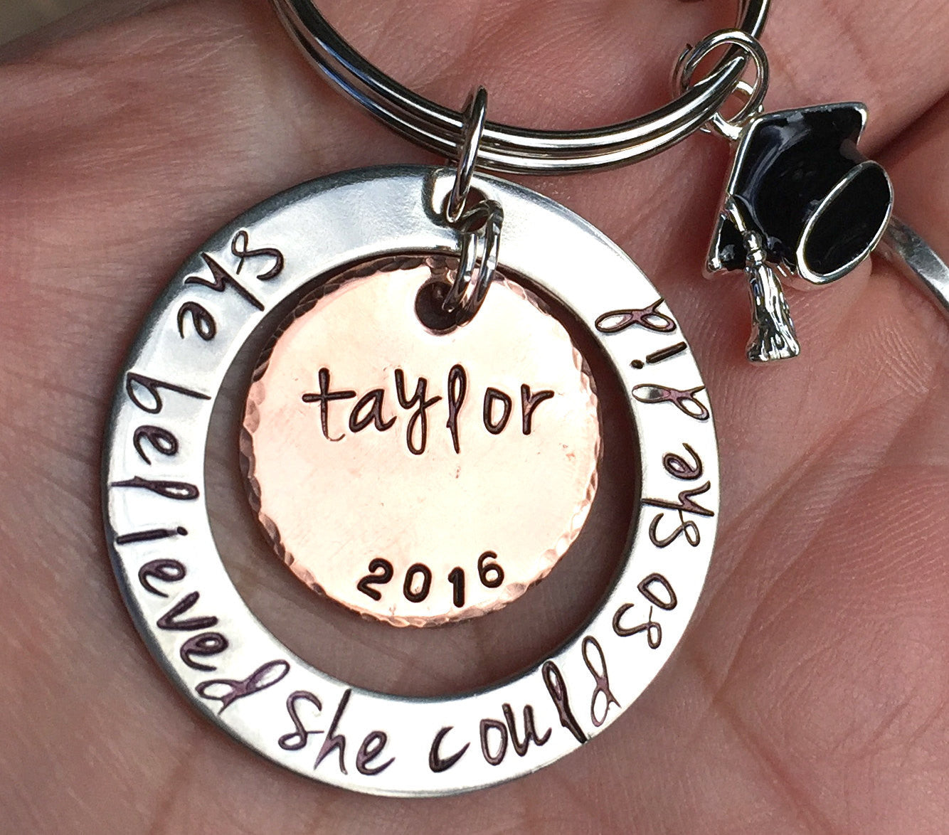 She Believed She Could So She Did, Graduation Gifts 2016 - Natashaaloha, jewelry, bracelets, necklace, keychains, fishing lures, gifts for men, charms, personalized, 