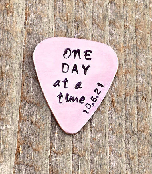 One Day At A Time Pick, Guitar Pick, Best Christmas Gifts For Him, Personalized Gifts For Him