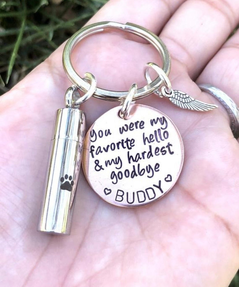 Dog Memorial, Dog Urn Keychain