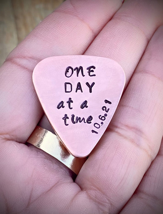 One Day At A Time Pick, Guitar Pick, Best Christmas Gifts For Him, Personalized Gifts For Him